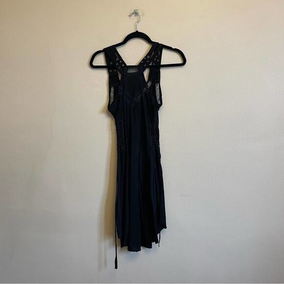 Mur Mur M black tunic top tassel cut outs Punk Goth Goblincore - Picture 5 of 7